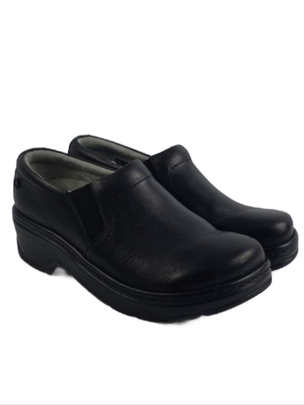 Klogs Naples Black Leather Slip On Women's Clogs Size 7 Wide